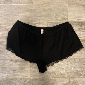 Victoria's Secret Satin Lace Black Lounge Pajama Bottoms Women’s Silk Feel